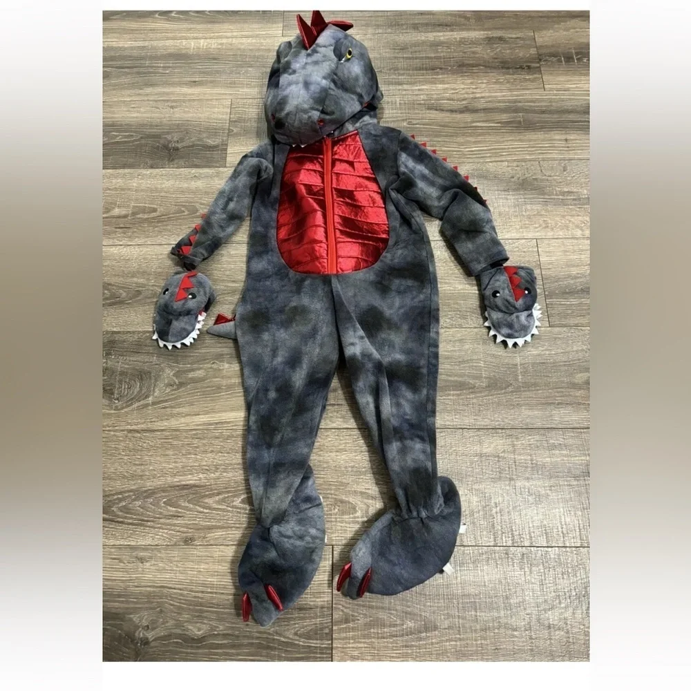 🎃Ministry of Rascals Toddler‎ Dragon Costume Age 3T Costume (grey & Red)​​​